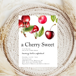Cherry Heart Baby Shower Invitation
