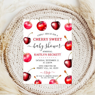 Cherry Heart Baby Shower Invitation