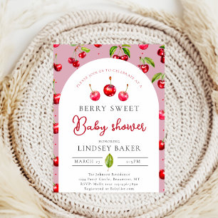 Cherry Heart Baby Shower Invitation