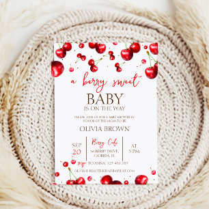 Cherry Heart Baby Shower Invitation