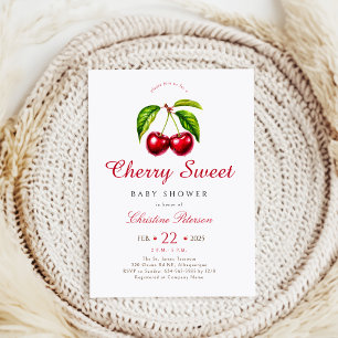 Cherry Heart Baby Shower Invitation
