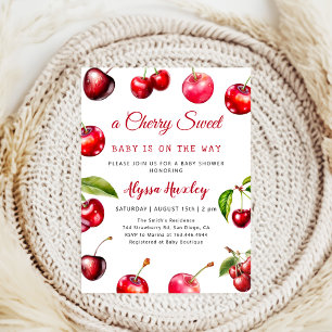 Cherry Heart Baby Shower Invitation