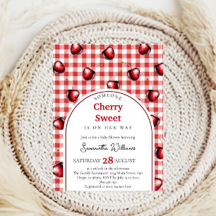 Cherry Heart Baby Shower Invitation