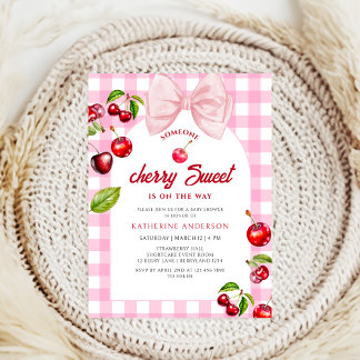 Cherry Heart Baby Shower Invitation