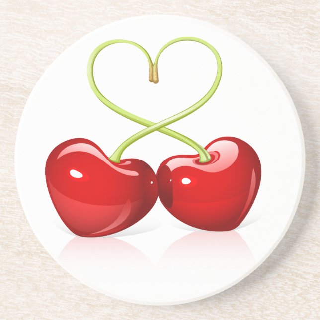 Cherry Heart Coaster (Front)