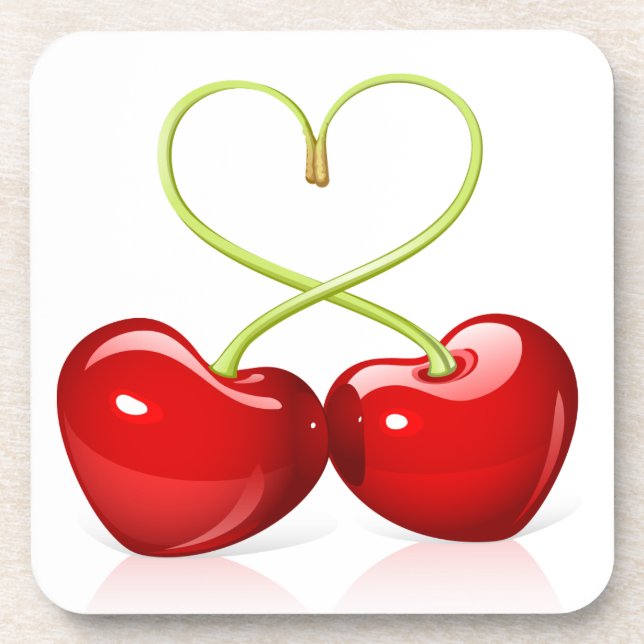 Cherry Heart Coaster (Front)