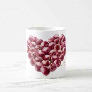 Cherry heart coffee mug