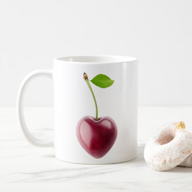 Cherry heart coffee mug (With Donut)