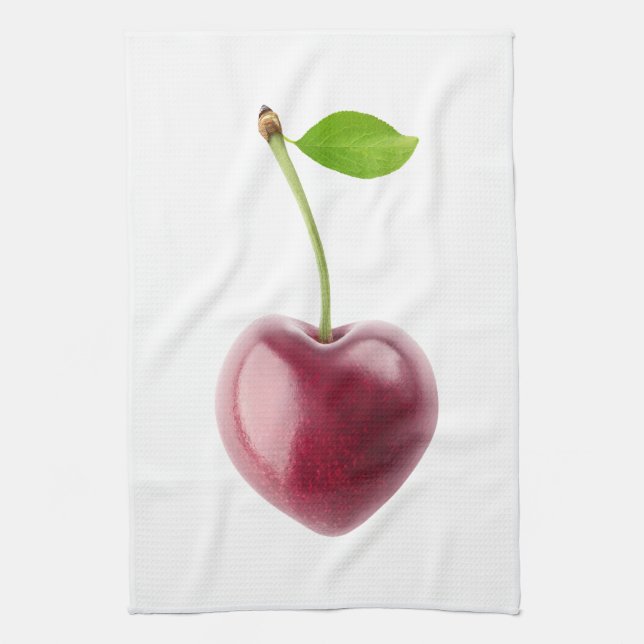 Cherry heart tea towel (Vertical)