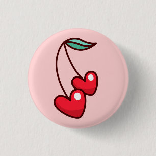 Cherry Hearts 3 Cm Round Badge