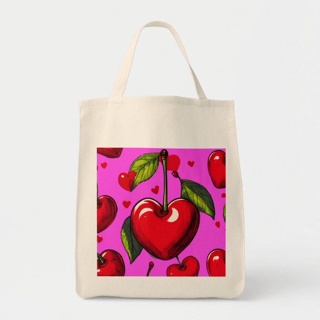 Cherry Hearts Tote Bag (Front)
