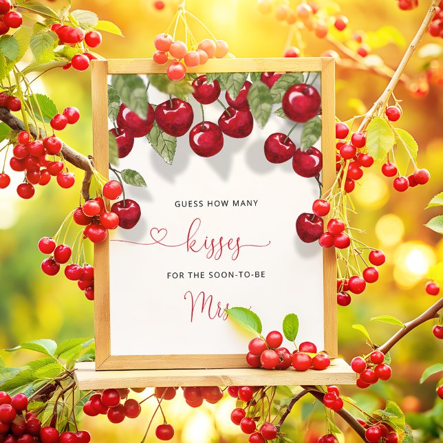Cherry How Many Kisses Bridal Shower  Poster (Creator Uploaded)