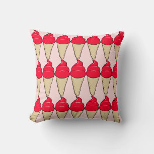 Cherry Ice Cream Cone Pattern Cushion