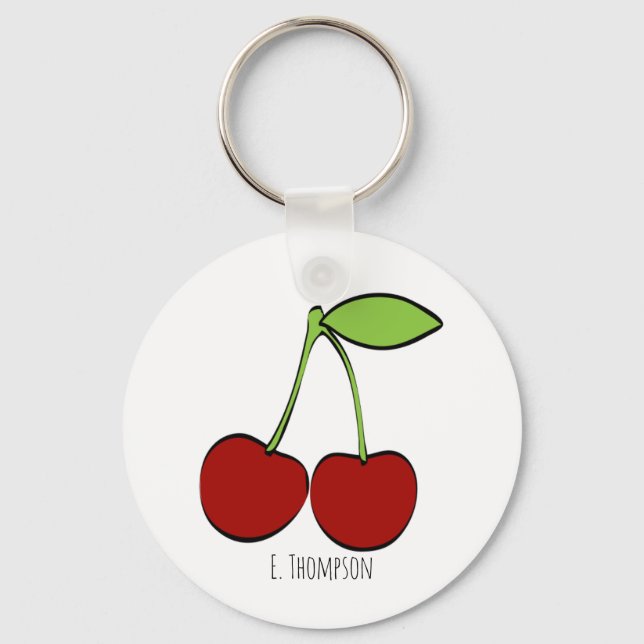 Cherry Illustration Keychain (Front)
