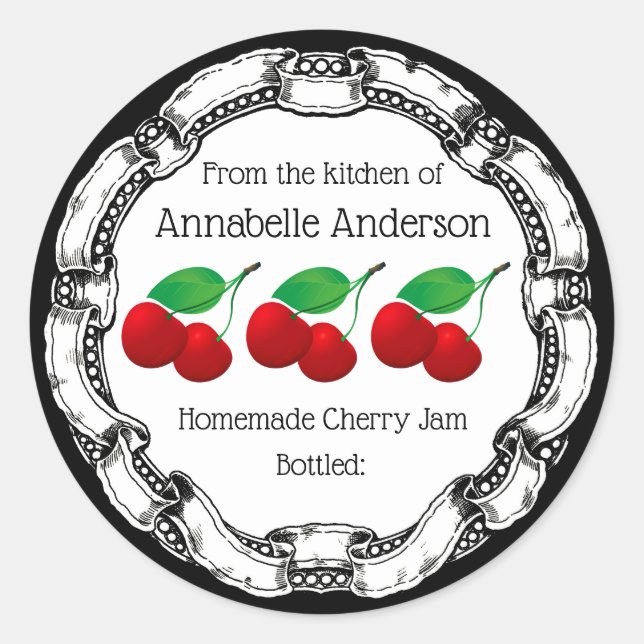 Cherry Jam Label Personalise (Front)