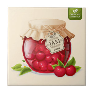 Cherry Jam Themed Ceramic Tile