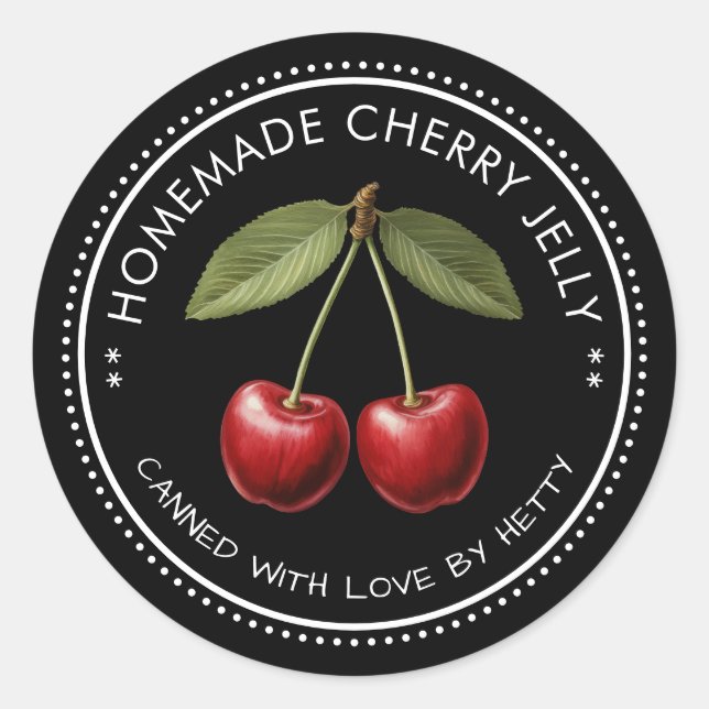 Cherry jelly sticker for your homemade recipes! (Front)
