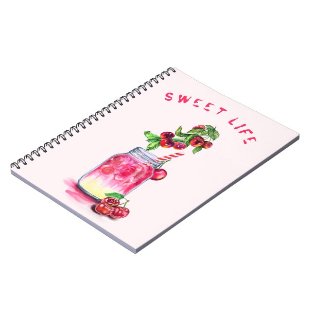 Cherry Juice Cool Drink Fruits Notebook (Left Side)