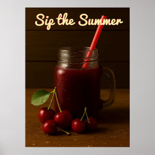 Cherry Juice Delight – Sip the Summe Poster