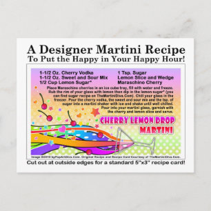 Cherry Lemon Drop Martini Recipe Postcard