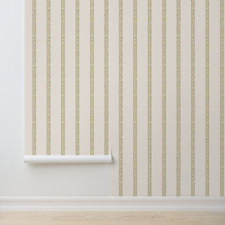 Cherry Lime Cream Floral Ditzy Vertical Stripe Wallpaper