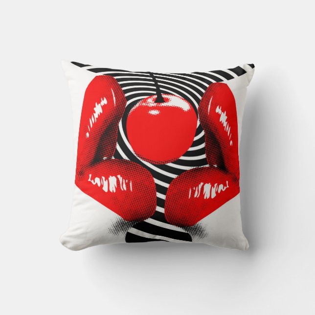 Cherry Lips American MoJo Pillow (Front)