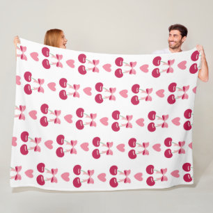 Cherry Love Charm Fleece Blanket
