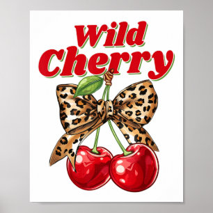 Cherry Lover Leopard Coquette Summer Vibes Wild Ch Poster