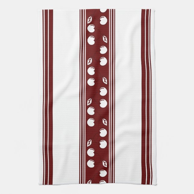 Cherry Luxury Jacquard Stripes Tea Towel (Vertical)