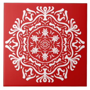 Cherry Mandala Ceramic Tile
