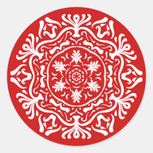 Cherry Mandala Classic Round Sticker