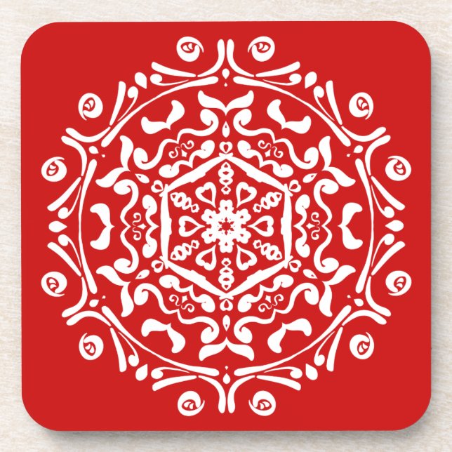 Cherry Mandala Coaster (Front)