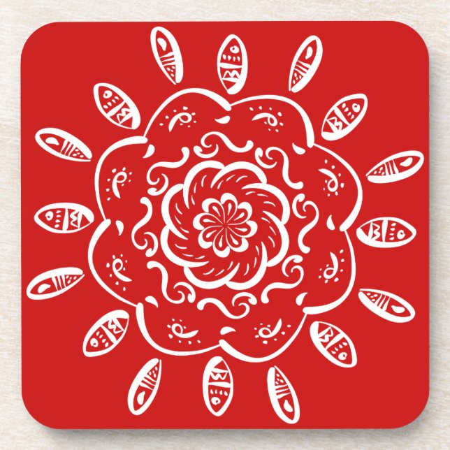 Cherry Mandala Coaster (Front)