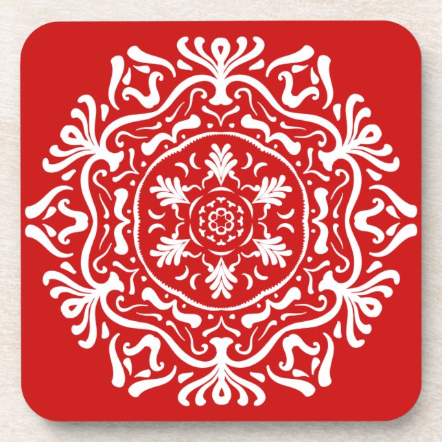 Cherry Mandala Coaster (Front)