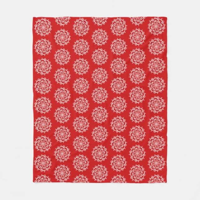 Cherry Mandala Fleece Blanket (Front)