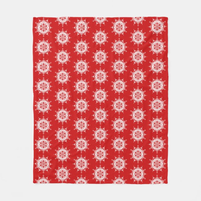 Cherry Mandala Fleece Blanket (Front)