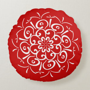 Cherry Mandala Round Cushion