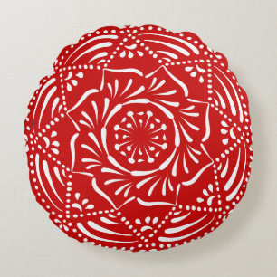 Cherry Mandala Round Cushion