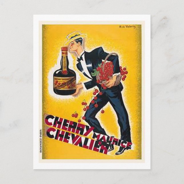 Cherry Maurice Chevalier Postcard (Front)