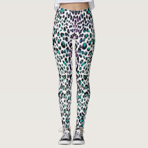 Cherry Mint Leopard Spots Animal Print Leggings