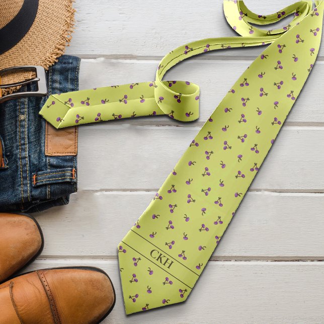 Cherry Modern Vibrant Initial Summer Bold Novelty Tie (Creator Uploaded)