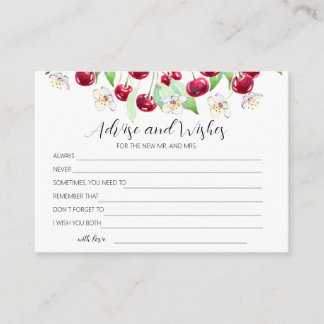 Cherry Much Wedding game advise and wishes Enclosure Card