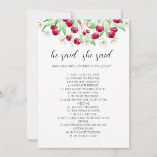 Cherry Much Wedding game Invitation