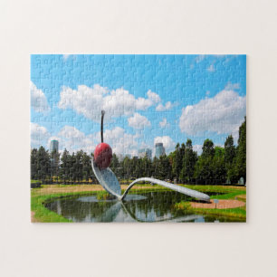 Cherry on a Spoon Minnesota. Jigsaw Puzzle