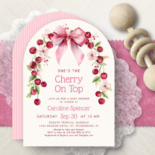 Cherry On Top Arch Baby Shower Invitation
