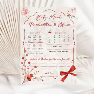 Cherry on Top Baby Predictions Game Pink Bow