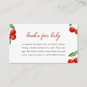 Cherry on top Baby Shower Books for Baby Enclosure Card