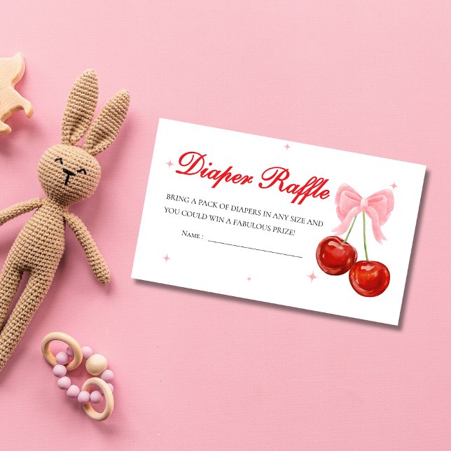 Cherry on Top Baby shower Diaper Raffle Enclosure Card (Creator Uploaded)
