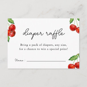 Cherry on top Baby Shower Diaper Raffle Game Card