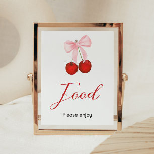 Cherry on Top Baby Shower Food Poster